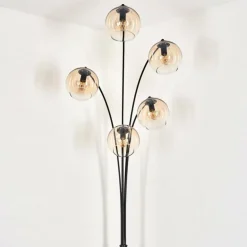 Lampadaire - Verre 15 cm Koyoto Ambre, Clair, 5 lumières