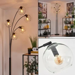 Lampadaire - Verre 15 cm Koyoto Clair, 5 lumières