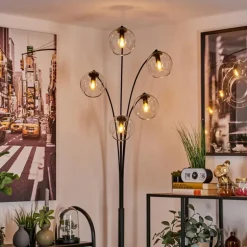 Lampadaire - Verre 15 cm Koyoto Clair, 5 lumières