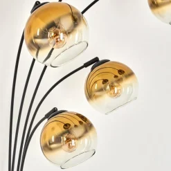 Lampadaire - Verre 15 cm Koyoto Or, Clair, 5 lumières