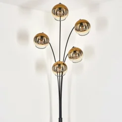 Lampadaire - Verre 15 cm Koyoto Or, Clair, 5 lumières