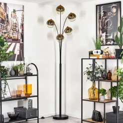Lampadaire - Verre 15 cm Koyoto Or, Clair, 5 lumières