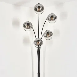 Lampadaire - Verre 15 cm Koyoto Chrome, Clair, 5 lumières