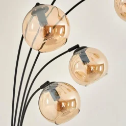 Lampadaire - Verre 15 cm Koyoto Ambre, 5 lumières