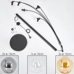 Lampadaire - Verre 15 cm Koyoto Ambre, Clair, Fumé, 5 lumières