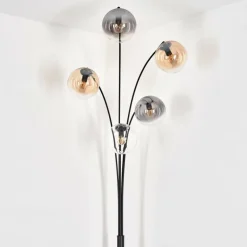 Lampadaire - Verre 15 cm Koyoto Ambre, Clair, Fumé, 5 lumières