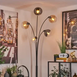 Lampadaire - Verre 15 cm Koyoto Ambre, Clair, Fumé, 5 lumières