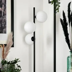 Lampadaire - Verre 15 cm Remaisnil Blanc, 3 lumières