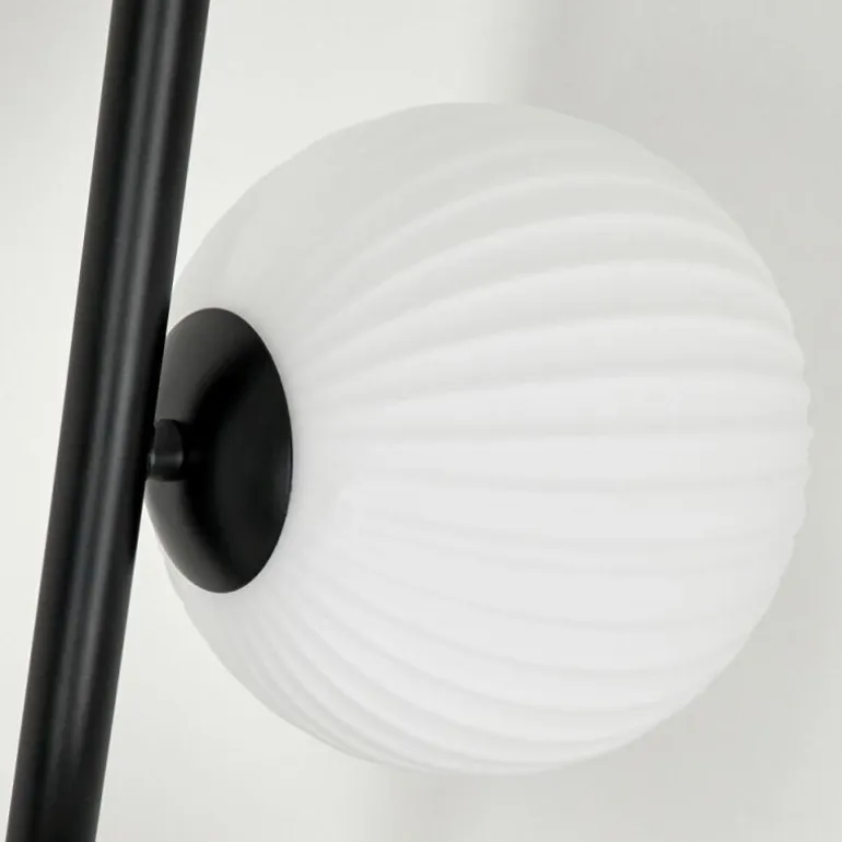 Lampadaire - Verre 15 cm Remaisnil Blanc, 3 lumières
