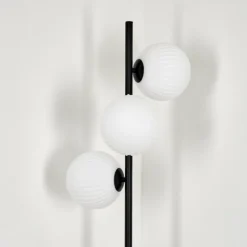 Lampadaire - Verre 15 cm Remaisnil Blanc, 3 lumières