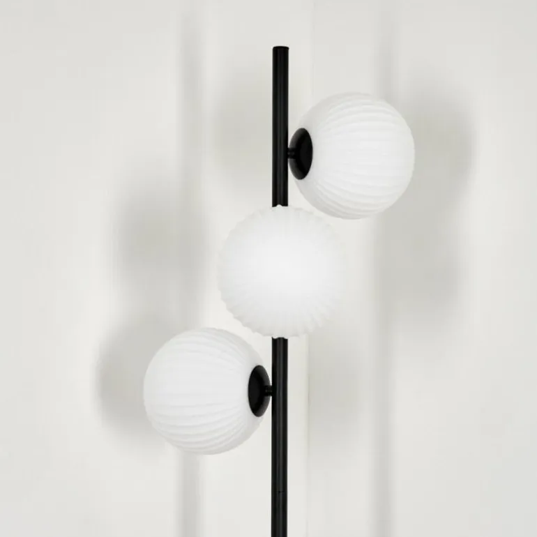 Lampadaire - Verre 15 cm Remaisnil Blanc, 3 lumières
