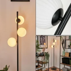 Lampadaire - Verre 12 cm Remaisnil Blanc, 3 lumières