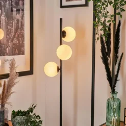 Lampadaire - Verre 12 cm Remaisnil Blanc, 3 lumières