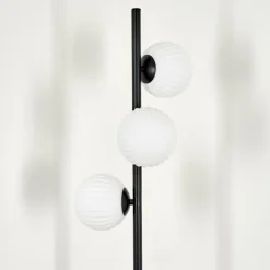 Lampadaire - Verre 12 cm Remaisnil Blanc, 3 lumières