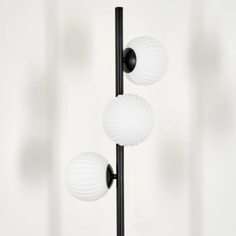 Lampadaire - Verre 12 cm Remaisnil Blanc, 3 lumières