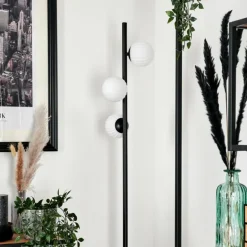 Lampadaire - Verre 15 cm Remaisnil Blanc, 3 lumières