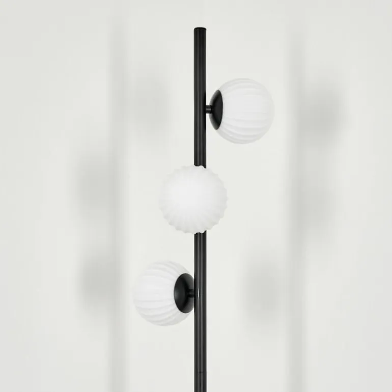 Lampadaire - Verre 15 cm Remaisnil Blanc, 3 lumières