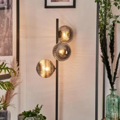 Lampadaire - Verre 15 cm Remaisnil Fumé, 3 lumières