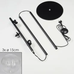 Lampadaire - Verre 15 cm Remaisnil Clair, 3 lumières