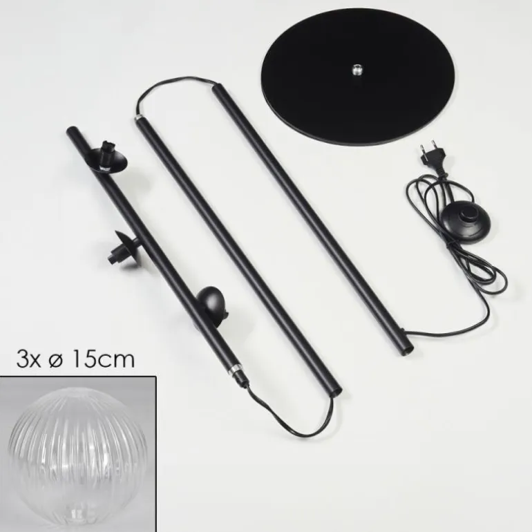 Lampadaire - Verre 15 cm Remaisnil Clair, 3 lumières