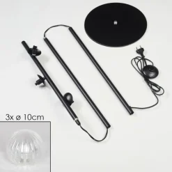 Lampadaire - Verre 10 cm Remaisnil Clair, 3 lumières