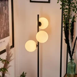 Lampadaire - Verre 15 cm Remaisnil Blanc, 3 lumières
