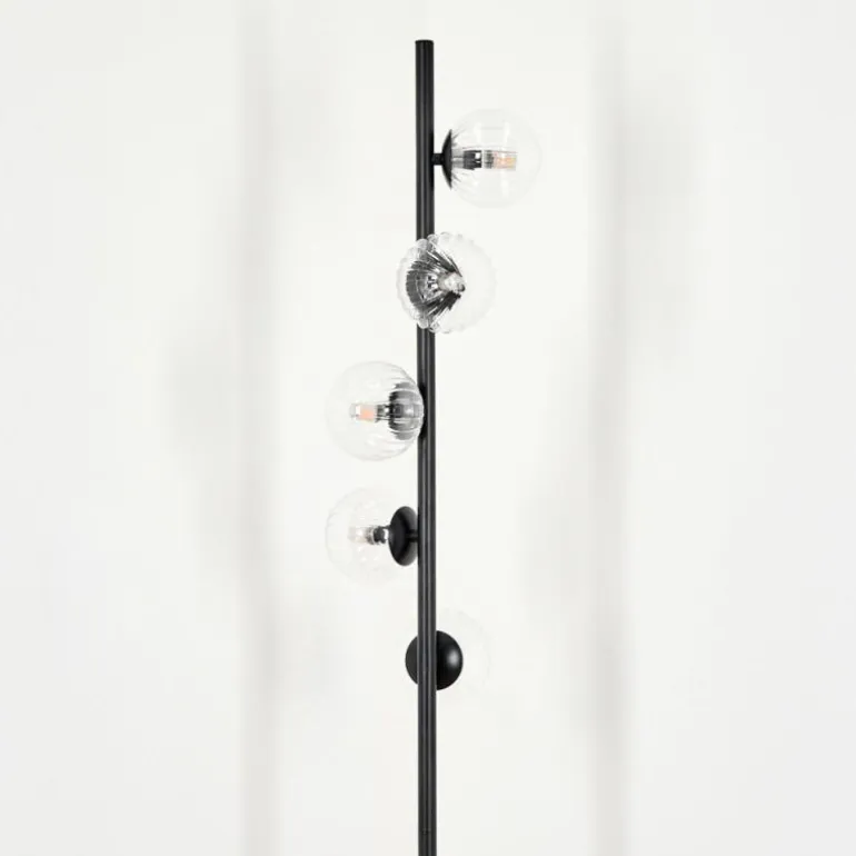 Lampadaire - Verre 10 cm Remaisnil Clair, 5 lumières