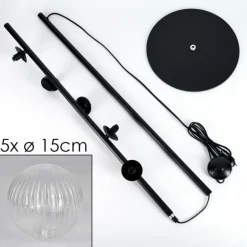 Lampadaire - Verre 15 cm Remaisnil Clair, 5 lumières