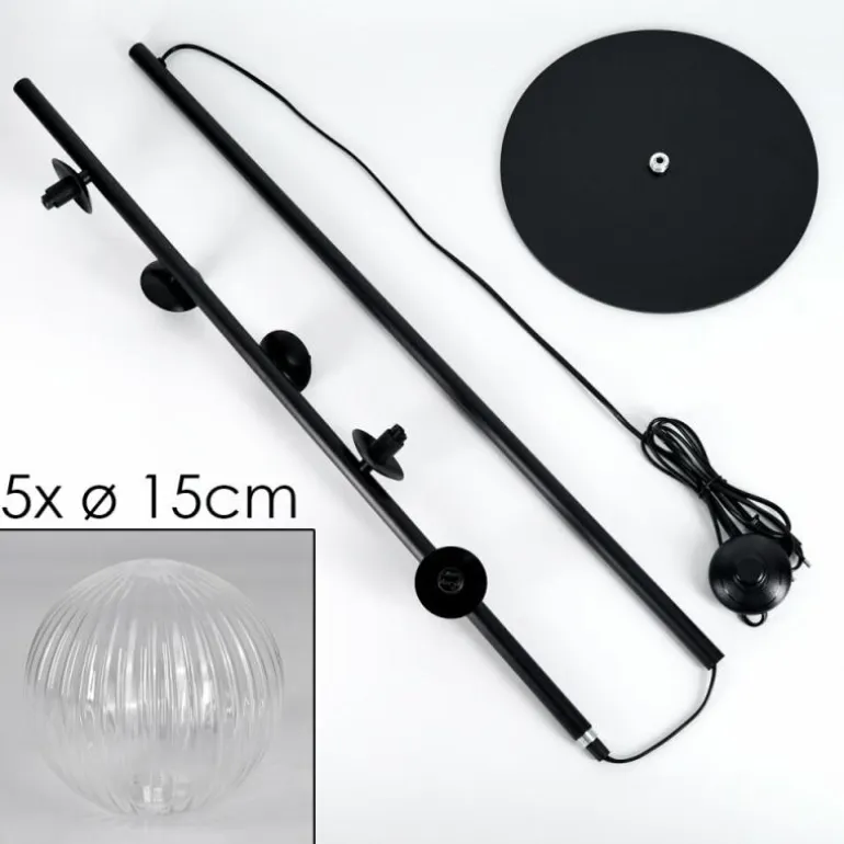Lampadaire - Verre 15 cm Remaisnil Clair, 5 lumières