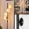 Lampadaire - Verre 12 cm Remaisnil Blanc, 5 lumières