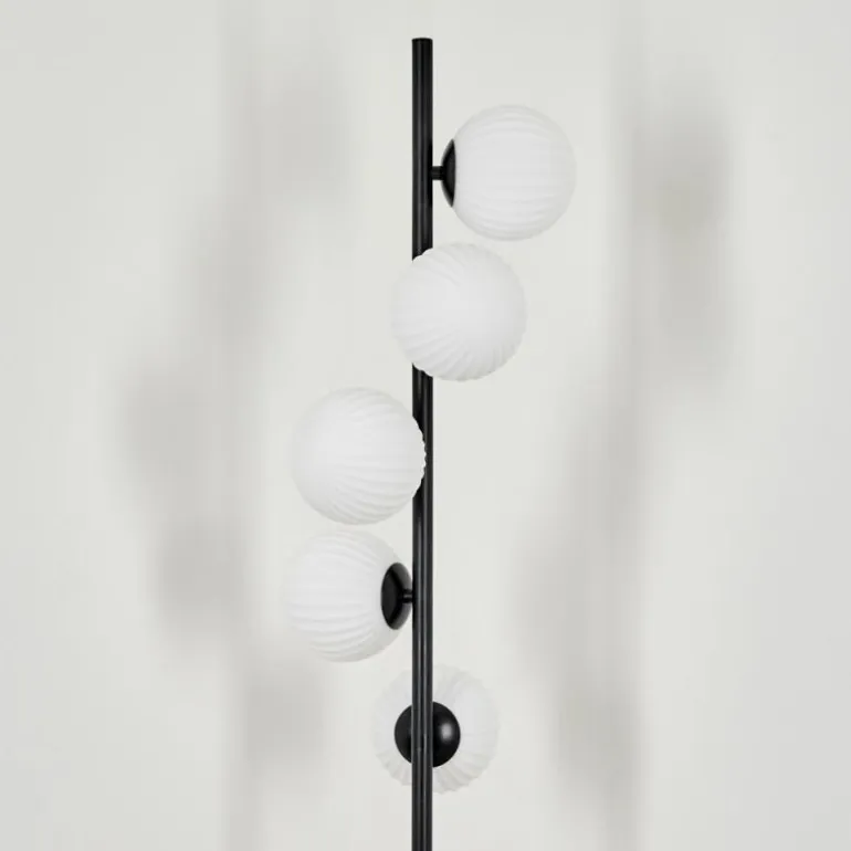 Lampadaire - Verre 12 cm Remaisnil Blanc, 5 lumières