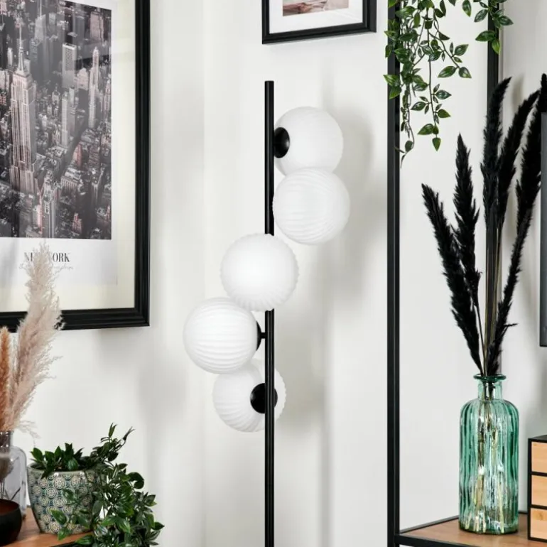 Lampadaire - Verre 15 cm Remaisnil Blanc, 5 lumières