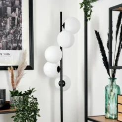 Lampadaire - Verre 15 cm Remaisnil Blanc, 5 lumières