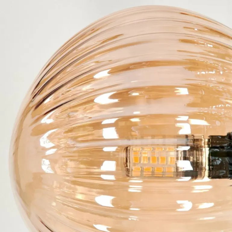 Lampadaire - Verre 12 cm Remaisnil Ambre, 3 lumières