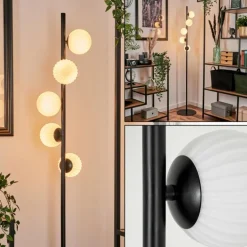Lampadaire - Verre 10 cm Remaisnil Blanc, 5 lumières