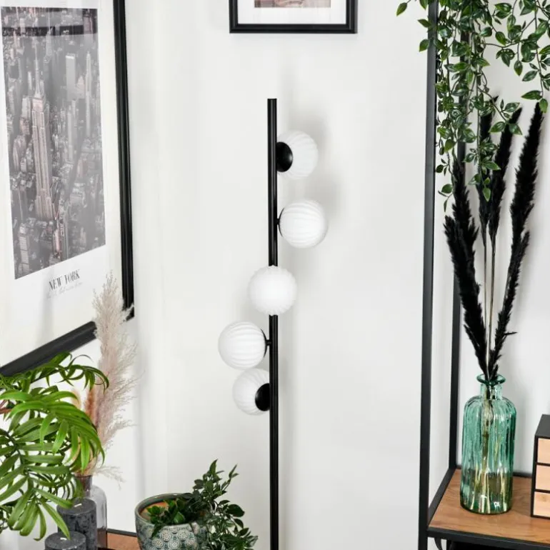 Lampadaire - Verre 10 cm Remaisnil Blanc, 5 lumières
