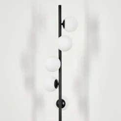 Lampadaire - Verre 10 cm Remaisnil Blanc, 5 lumières