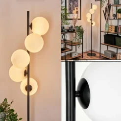 Lampadaire - Verre 15 cm Remaisnil Blanc, 5 lumières