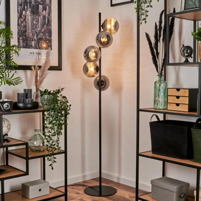 Lampadaire - Verre 15 cm Remaisnil Fumé, 5 lumières