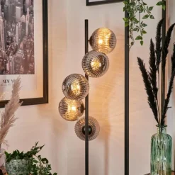 Lampadaire - Verre 15 cm Remaisnil Fumé, 5 lumières