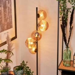 Lampadaire - Verre 15 cm Remaisnil Ambre, 5 lumières