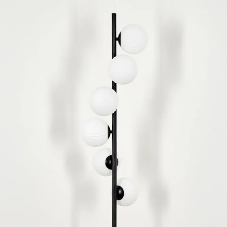 Lampadaire - Verre 12 cm Remaisnil Blanc, 6 lumières