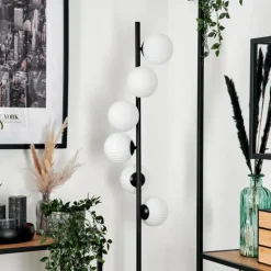 Lampadaire - Verre 12 cm Remaisnil Blanc, 6 lumières