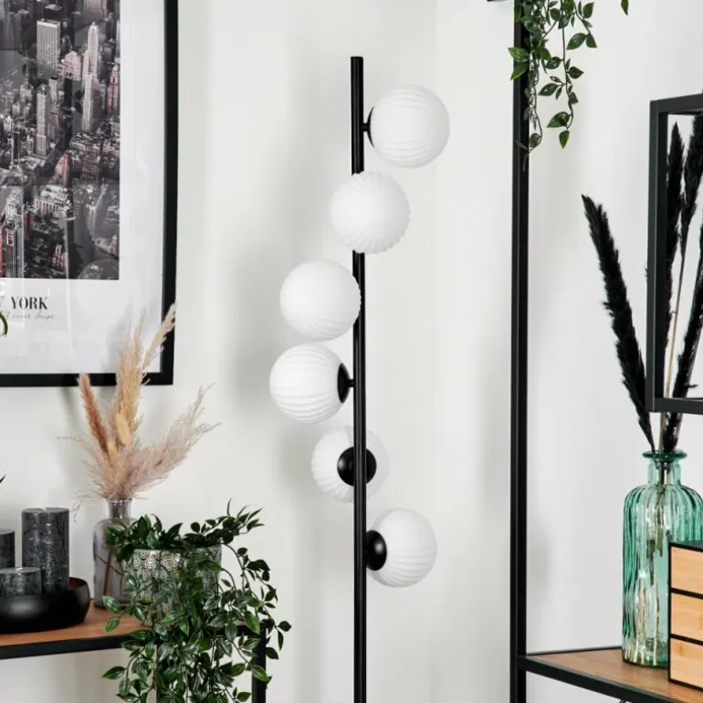 Lampadaire - Verre 12 cm Remaisnil Blanc, 6 lumières