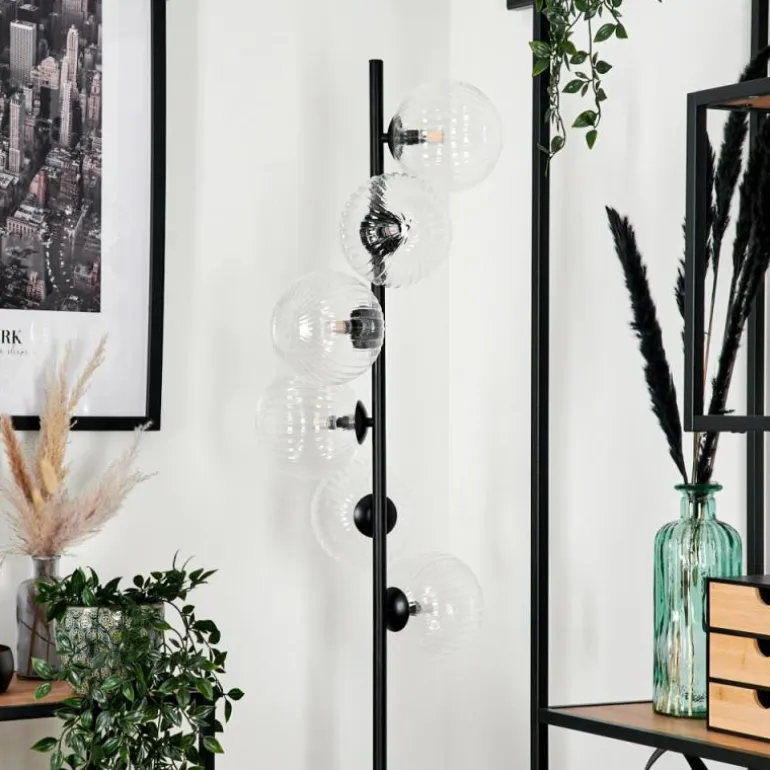 Lampadaire - Verre 15 cm Remaisnil Clair, 6 lumières