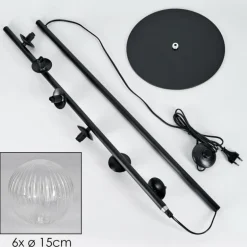 Lampadaire - Verre 15 cm Remaisnil Clair, 6 lumières