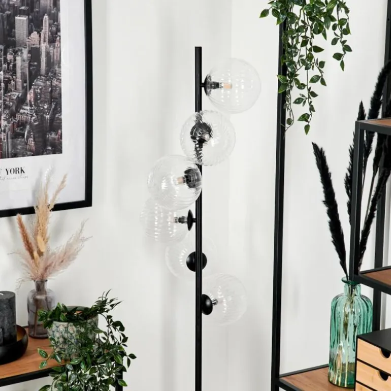 Lampadaire - Verre 15 cm Remaisnil Clair, 6 lumières