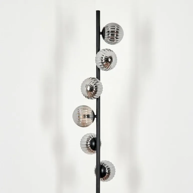 Lampadaire - Verre 10 cm Remaisnil Fumé, 6 lumières