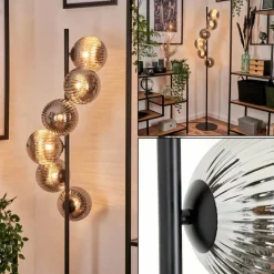 Lampadaire - Verre 15 cm Remaisnil Fumé, 6 lumières