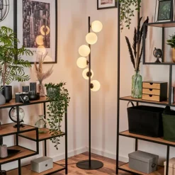 Lampadaire - Verre 12 cm Remaisnil Blanc, 6 lumières